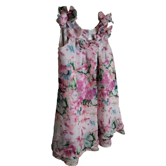 Blueberi Boulevard Pastel Colorful Floral Sleeveless Dress Girls Size 3T - Picture 3 of 10